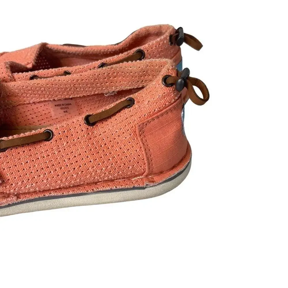 TOMS Orange Burlap Espadrille Flats Womens 8 Slip On Casual Canvas Shoes
